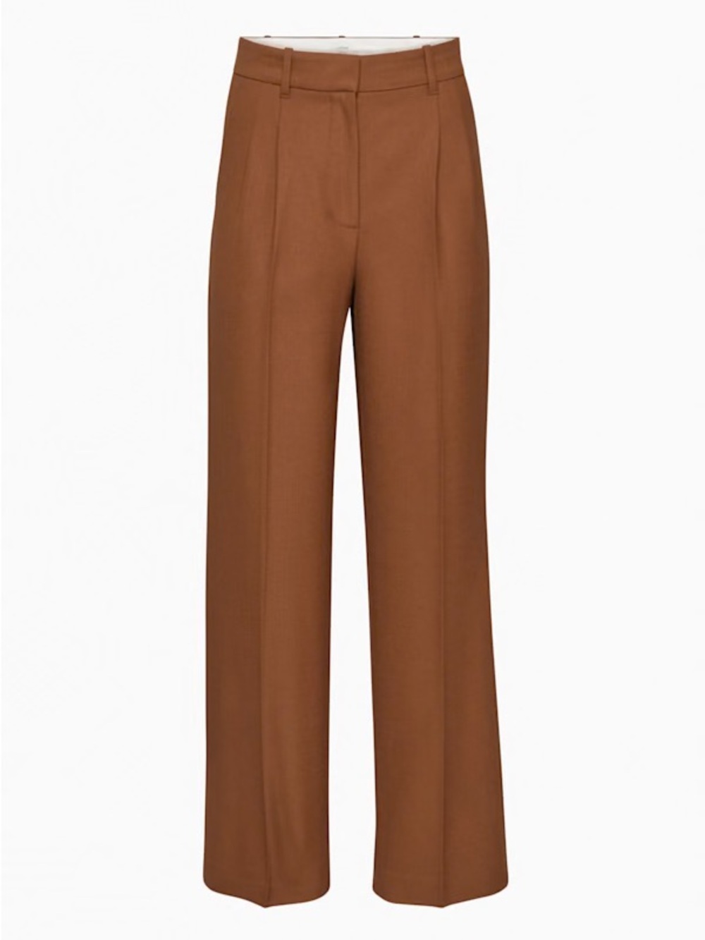 Aritzia | Effortless Pant in Cognac Brown Wool Blend 6